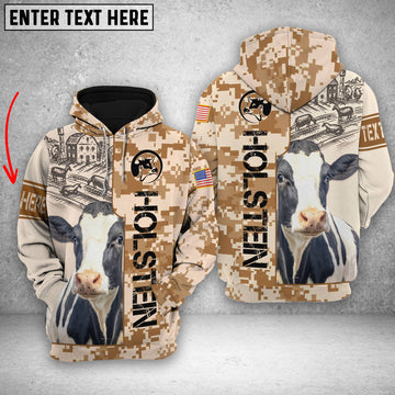 Joycorners Personalized Holstein Brown Camo All Printed 3D Shirt