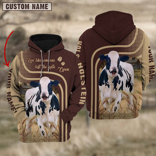 Joycorners Personalized Name Holstein Cattle Hoodie TT6