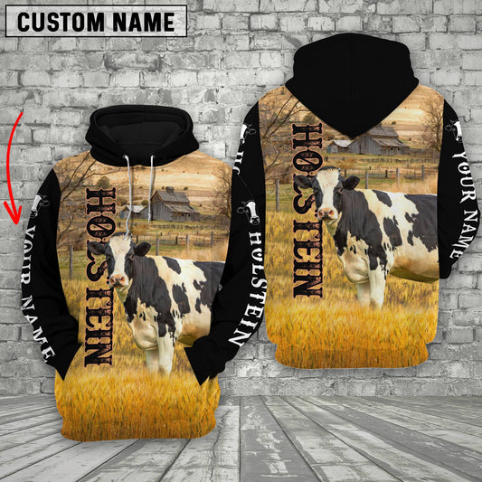 Joycorners Personalized Name Holstein Cattle On The Farm 3D Shirt