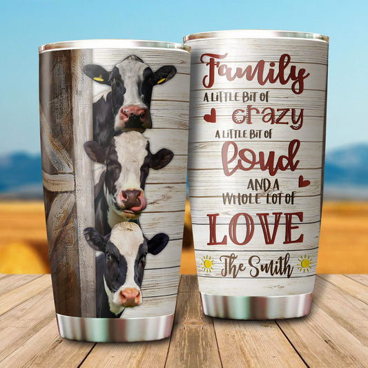 Joycorners Customized Name Holstein Cattle Tumbler
