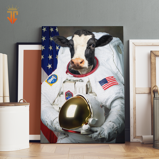 Joycorners Holstein Astronaut Portrait Canvas