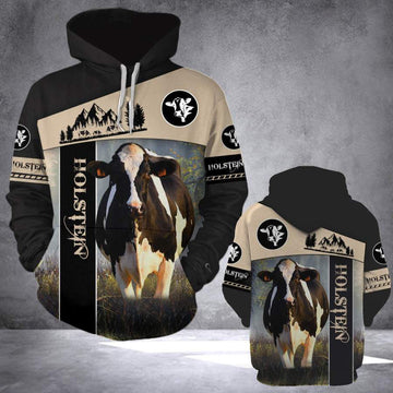 Joycorners Holstein White Black Personalized 3D Hoodie