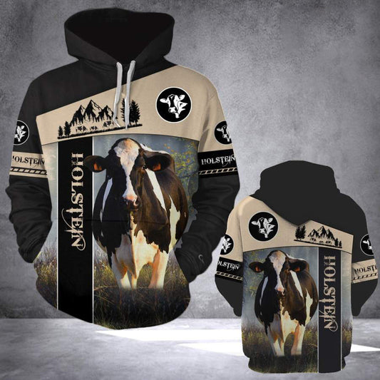Joycorners Holstein White Black Personalized 3D Hoodie
