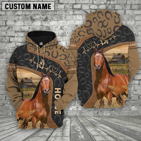 Joycorners Horse Custom Name Heart Beat Hoodie