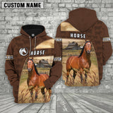 Joycorners Horse Brown Farm Personalized 3D Hoodie