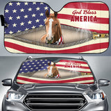Joycorners Horse United States Flag Zipper All Over Printed 3D Sun Shade