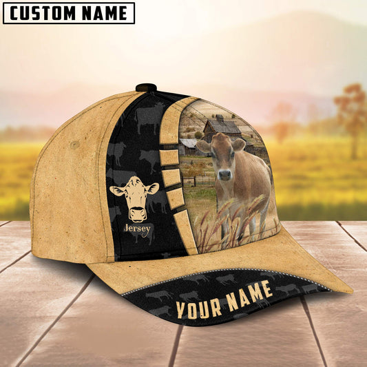 Joycorners Custom Name Jersey Cattle Farmhouse Field Cap TT10