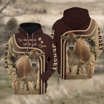 Joycorners Jersey Cattle Live Like Some One Hoodie