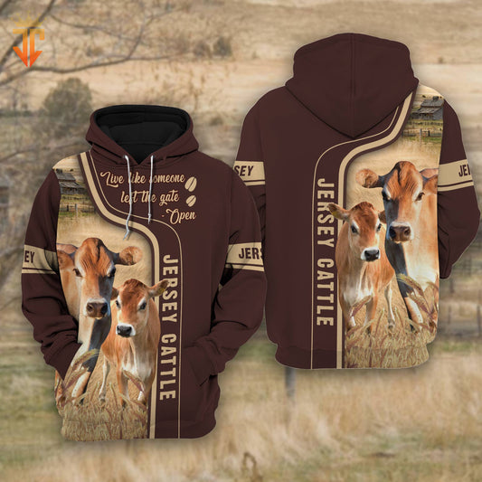 Joycorners Jersey Cattle Live Like Someone left the gate open Shirts