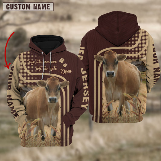 Joycorners Personalized Name Jersey Cattle Hoodie TT8