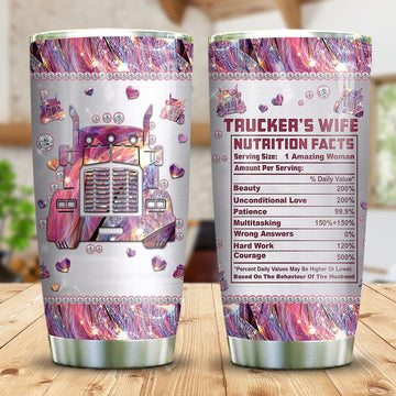 Joy corners Jewelry Style Trucker Wife Nutrition Facts KD2 Custom Personalized Tumbler HR39661