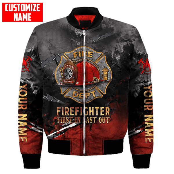 Joycorners Personalized Name Firefighter First In Last Out Fire Department All Over Printed 3D Shirts
