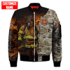 Joycorners Personalized Name Fireman Baisc Camo All Over Printed 3D Shirts