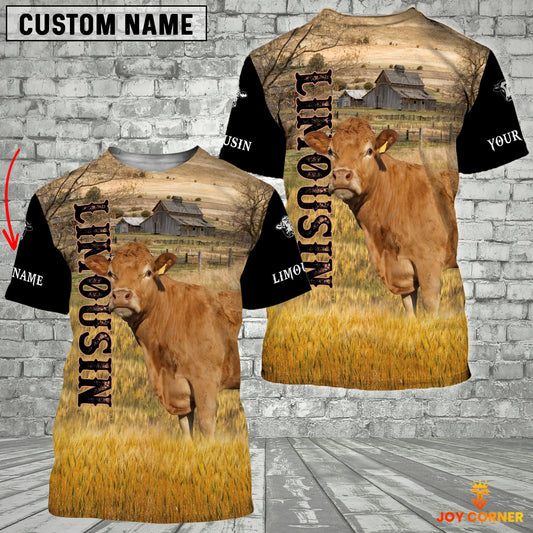 Joycorners Personalized Name Limousin Cattle On The Farm 3D Shirt