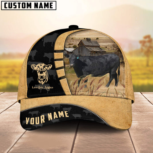 Joycorners Custom Name Lowline angus Cattle Farmhouse Field Cap TT23