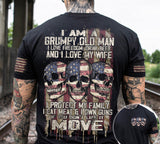 Joycorners I am A Grumpy Old man I love Freedom Drink Beer And My Wife All Over Printed 3D Shirts