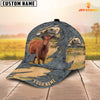 Joycorners Red Angus Customized Name Cap