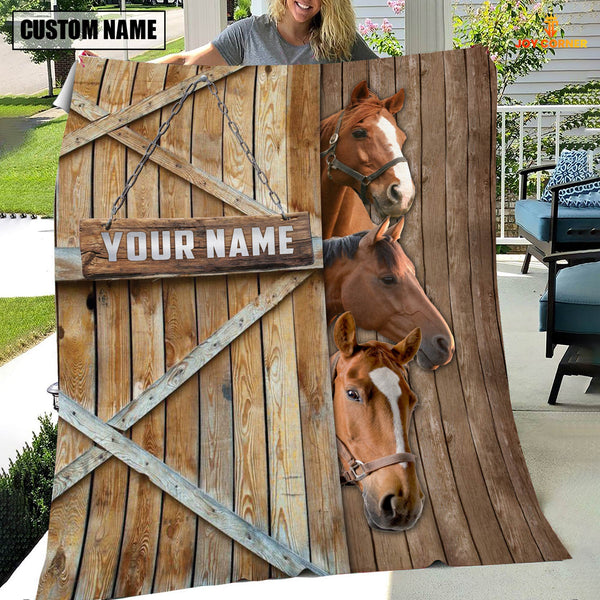 Joycorners Personalized Name Horse Barn Blanket