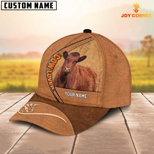 Joycorners Red Angus Lover Customized Name 3D Cap