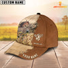 Joycorners Brown Swiss Custom Name Brown Leather Pattern Cap