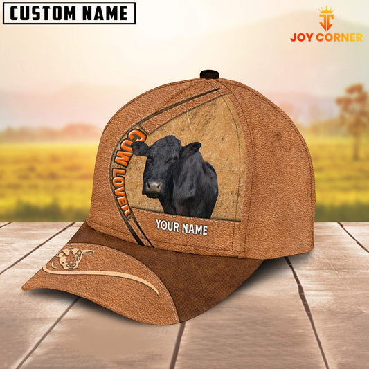 Joycorners Black Angus Lover Customized Name 3D Cap