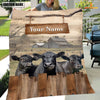 Joycorners Personalized Name Black Angus Wooden Pattern Blanket