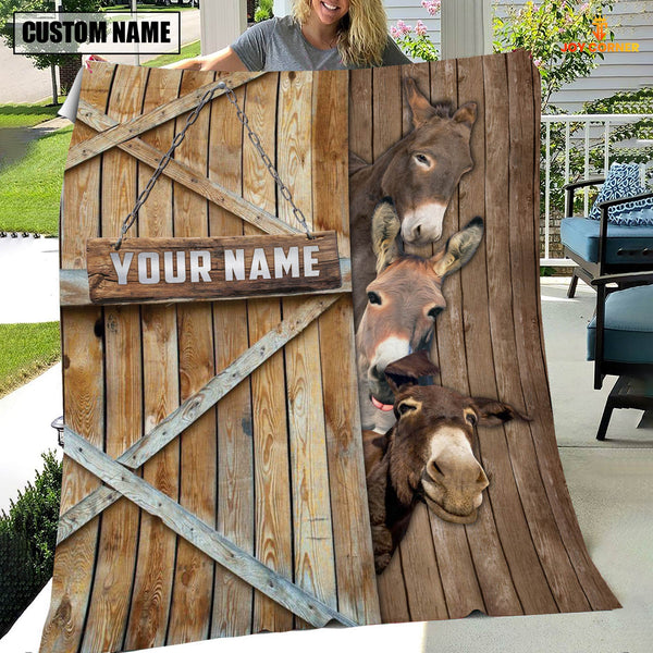 Joycorners Personalized Name Donkey Barn Blanket