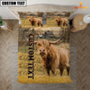 Joycorners Personalized Name Highland Cattle On The Farm 3D Bedding Set