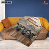 Joycorners Personalized Name Black Angus Wooden Pattern Blanket