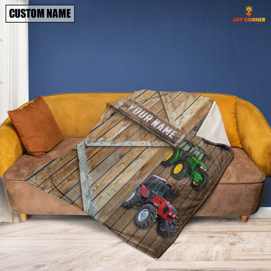 Joycorners Personalized Name Farm Tractor Barn Blanket