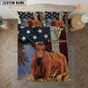 JoyCorners Red Angus America Customized Name 3D Bedding Set