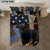 JoyCorners Black Angus America Customized Name 3D Bedding Set