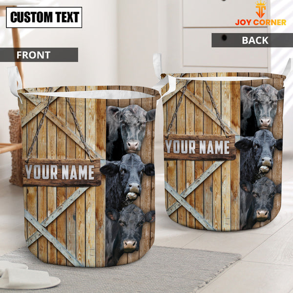 Joycorners Black Angus Barn Custom Name Laundry Basket