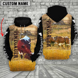 Joycorners Personalized Name Pinzgauers Cattle On The Farm All Over Printed 3D Hoodie