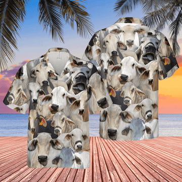 Joycorners Herd of Brahman Cattles All Over Printed 3D Hawaiian Shirt