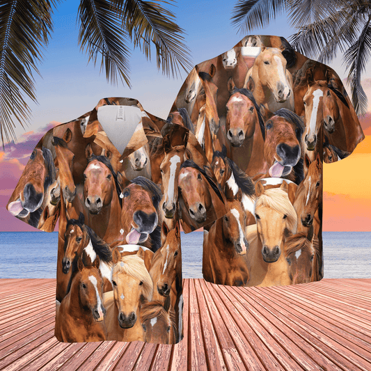 Joycorners Herd of Horses All Over Printed 3D Hawaiian Shirt