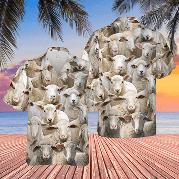 Joycorners Herd of Sheeps All Over Printed 3D Hawaiian Shirt