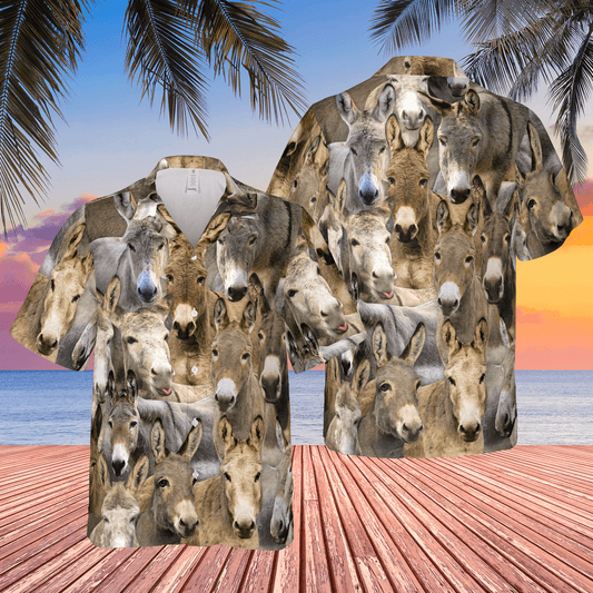 Joycorners Herd of Donkeys All Over Printed 3D Hawaiian Shirt