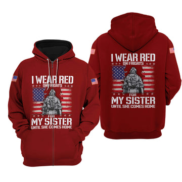 Joycorners I Wear Red On Fridays For My Sister Until She Comes Home All Over Printed 3D Shirts