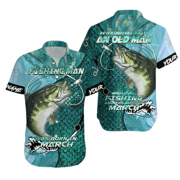 Joycorners Personalized Name Fishing Man Was Born In March All Over Printed 3D Shirts