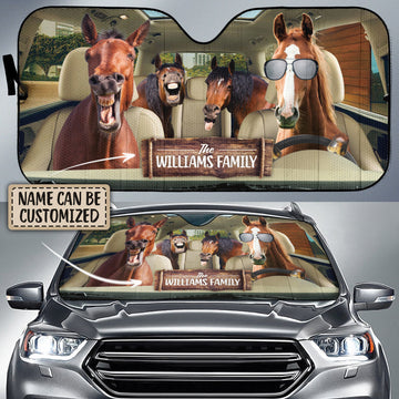 Joycorners Personalized Driving HORSES All Over Printed 3D Sun Shade