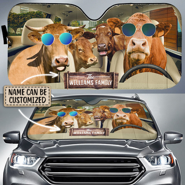 Joycorners Personalized Name Limousin CAR All Over Printed 3D Sun Shade