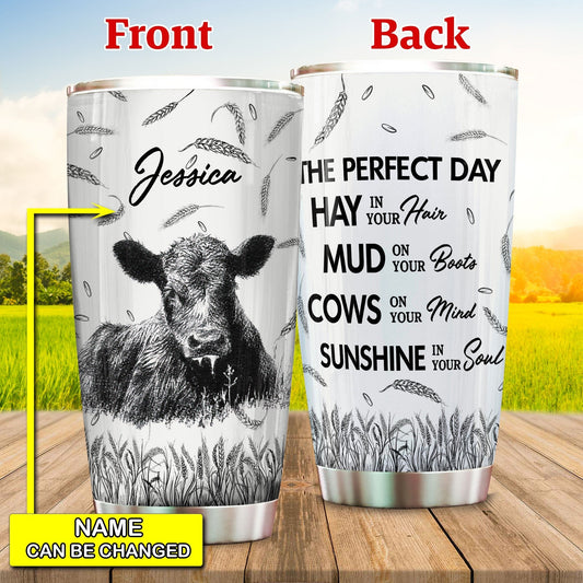 Joycorners Personalized Black Angus Perfect Day Tumbler