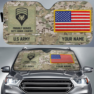 Joycorners Personalized Name US Army Military Camo All Over Printed 3D Sun Shade