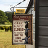 Joycorners Customized Name BLACK ANGUS CATTLE LOVERS KEEP GATE CLOSED All Printed 3D Metal Sign