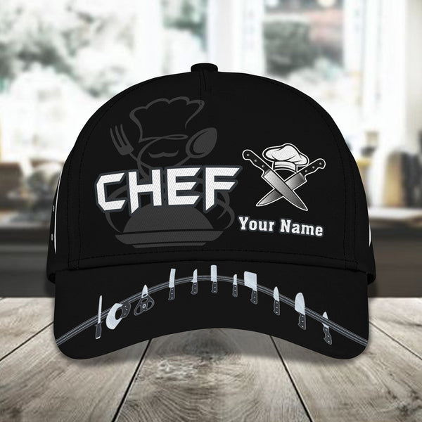 Personalized Name Cap Chef Black
