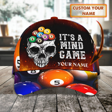 Joycorners 3D Red Skull Classic Cap Billiard Personalized Name Cap