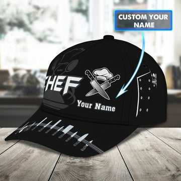 Personalized Name Cap Chef Black