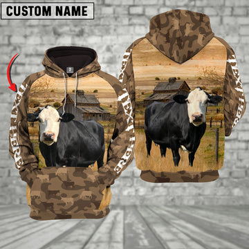 Joycorners Black Baldy Cattle Farming Personalized 3D Hoodie
