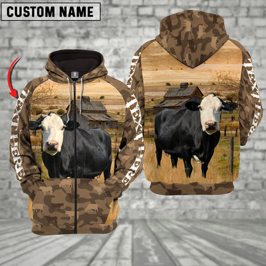 Joycorners Black Baldy Cattle Farming Personalized 3D Hoodie